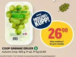 Matkroken COOP GRØNNE DRUER, Medlemspris tilbud