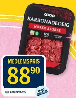 Coop Prix Karbonadedeig tilbud