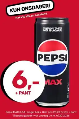 Coop Marked Pepsi MAX tilbud