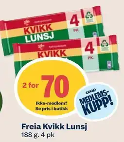 Coop Mega Freia Kvikk Lunsj, Medlemspris tilbud