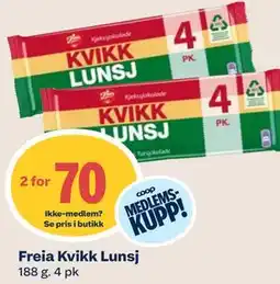 Coop Mega Freia Kvikk Lunsj, Medlemspris tilbud