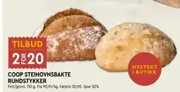 Coop Mega COOP STEINOVNSBAKTE RUNDSTYKKER tilbud