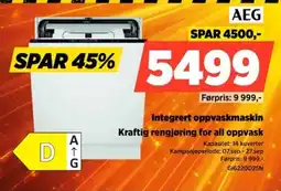 POWER AEG Integrert oppvaskmaskin tilbud