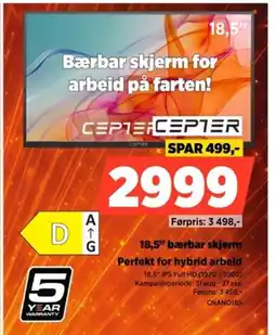 POWER Cepter 18,5" bærbar skjerm tilbud