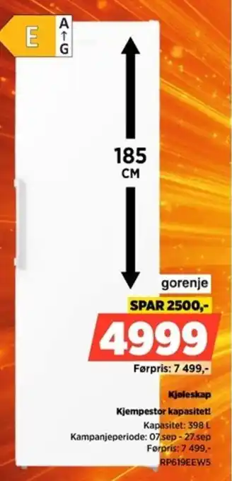 POWER gorenje kjøleskap tilbud