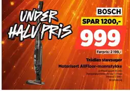POWER Bosch Trådløs støvsuger Motoriseret AllFloor-munnstykke tilbud