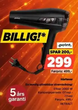 POWER .point Hårføner tilbud