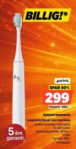 POWER ._point elektrisk tannbørste tilbud