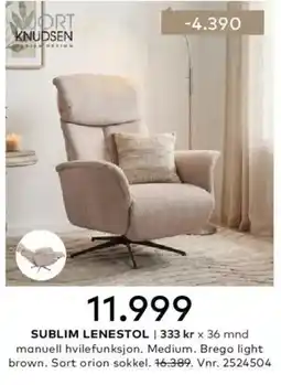 Skeidar Nort Knudsen Sublim Lenestol tilbud
