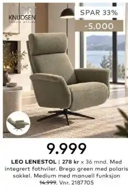 Skeidar Lort Knudsen Leo Lenestol tilbud