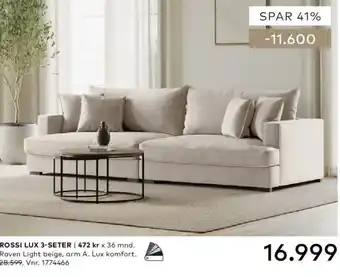 Skeidar Rossi Lux 3-seter tilbud