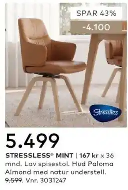 Skeidar Stressless Mint tilbud