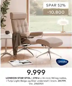 Skeidar London Star Stol tilbud
