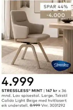 Skeidar Stressless Mint tilbud