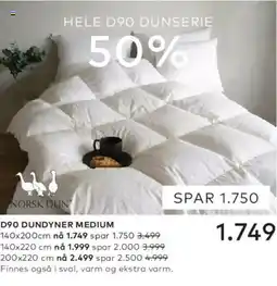 Skeidar D90 Dundyner Medium tilbud