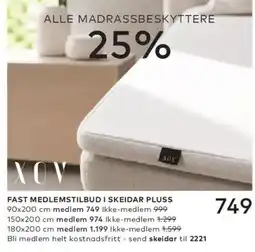 Skeidar XOV madrassbeskyttere tilbud