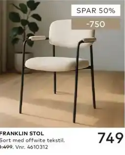 Skeidar Franklin stol tilbud