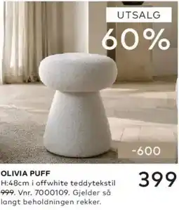 Skeidar Olivia Puff tilbud