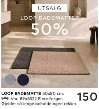 Skeidar Loop badematte tilbud