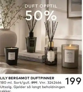 Skeidar Lily Bergamot Duftpinner tilbud