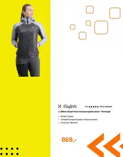 XXL Sport Haglöfs L.I.Mimic Graph Hood isolasjonsjakke dame - Flerfarget tilbud