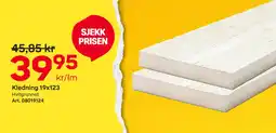 Byggmax Kledning 19x123 tilbud