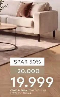 Skeidar Como U-sofa tilbud