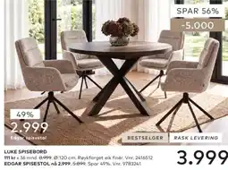 Skeidar Luke spisebord tilbud