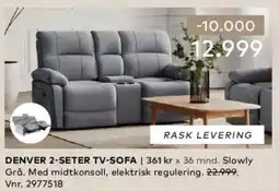 Skeidar Denver 2-seter tv-sofa tilbud