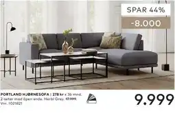 Skeidar Portland hjørnesofa tilbud