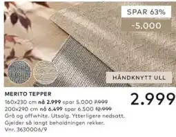 Skeidar Merito Tepper tilbud