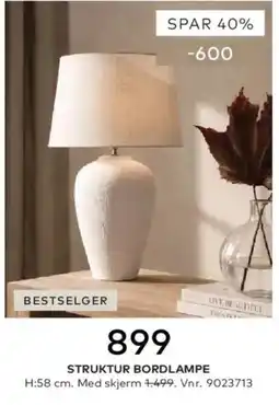 Skeidar Struktur bordlampe tilbud
