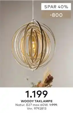 Skeidar Woody Taklampe tilbud