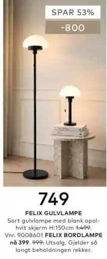 Skeidar Felix gulvlampe tilbud