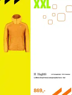 XXL Sport L.I.Mimic Graph Hood, isolasjonsjakke herre - Gul tilbud