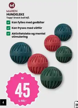 Sport Outlet MAREN HUNDELEKE Topp! Snack ball M/L tilbud
