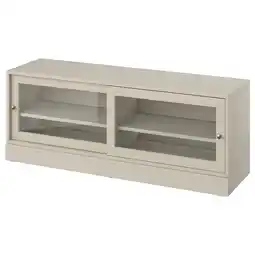 IKEA Havsta tv-benk med sokkel, gråbeige, 160x47x62 cm tilbud