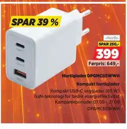 POWER Hurtiglader DPGMC65WWH tilbud