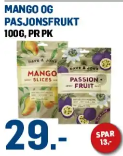 Price Lagerbutikk Dave & jons mango og pasjonsfrukt tilbud