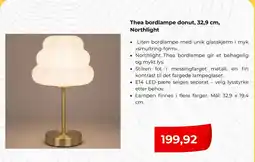 Clas Ohlson Northlight Thea bordlampe donut tilbud