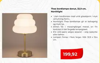 Northlight Thea bordlampe donut