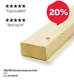 Byggmax Konstruksjonsvirke C24. tilbud