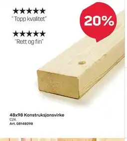 Byggmax 48x98 Konstruksjonsvirke tilbud