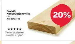 Byggmax 36x148 Konstruksjonsvirke tilbud