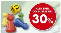Sparkjøp ALLE SPILL OG PUSLESPILL tilbud