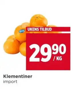 Meny Klementiner import tilbud