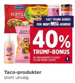 Meny Taco-produkter tilbud