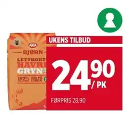 Meny Axa Bjørn Lettkokt Havregryn tilbud