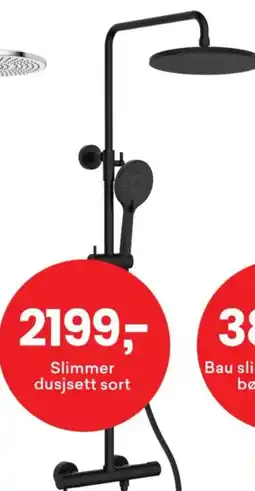 Right Price Tiles Slimmer dusjsett sort tilbud