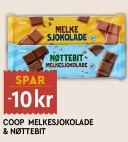 Coop Mega Coop melkesjokolade & nøttebit tilbud